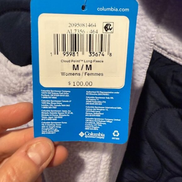 Columbia medium long fleece mixed media coat - Picture 3 of 6